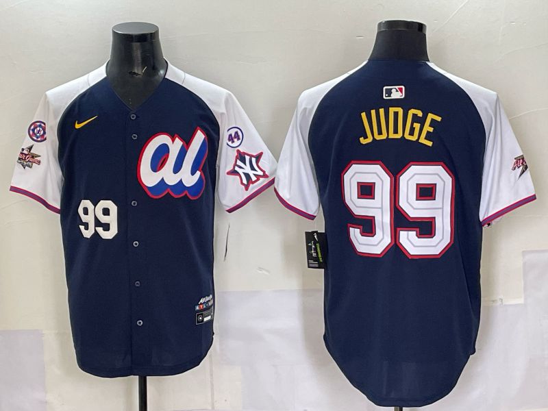 Men 2025 New York Yankees #99 Judge Drak Blue white All star Nike MLB Jersey style 57